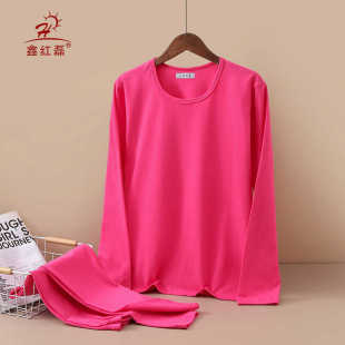 宽松衬衣衬裤 中老年保暖内衣大码 高腰 套装 女士莱卡棉圆领秋衣秋裤