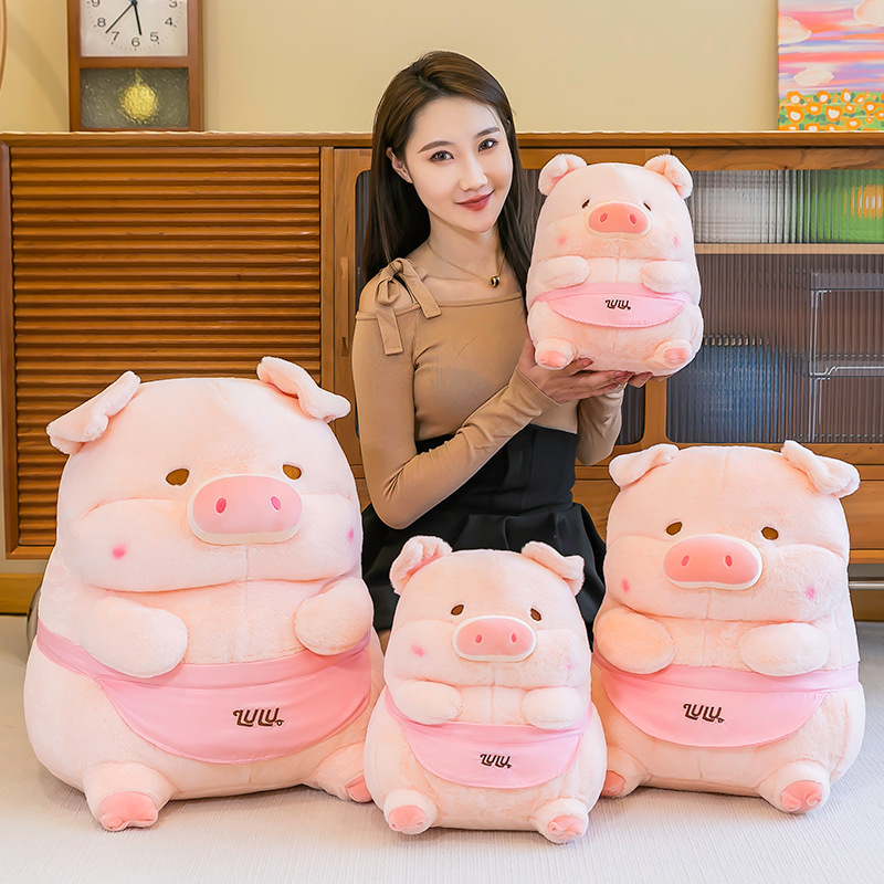 lulu猪玩偶公仔儿童毛绒玩具女生陪睡觉趴趴报枕女孩生日礼物娃娃