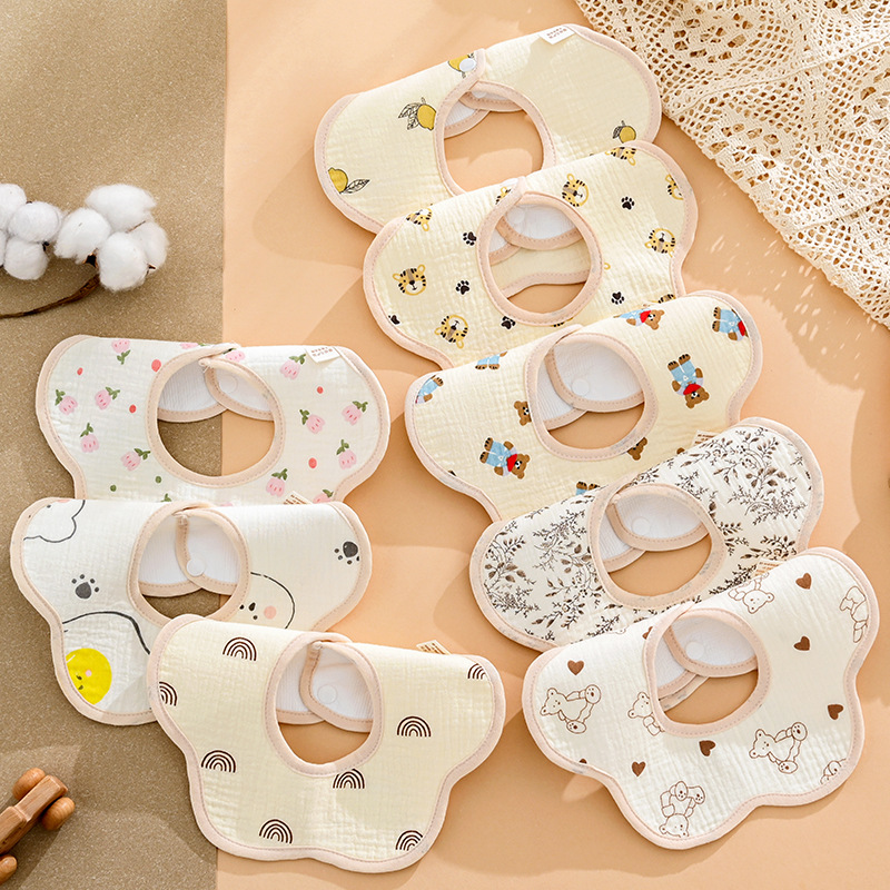 婴儿口水巾宝宝防水围嘴a类纯棉新生幼儿口水围兜防吐奶速干围脖