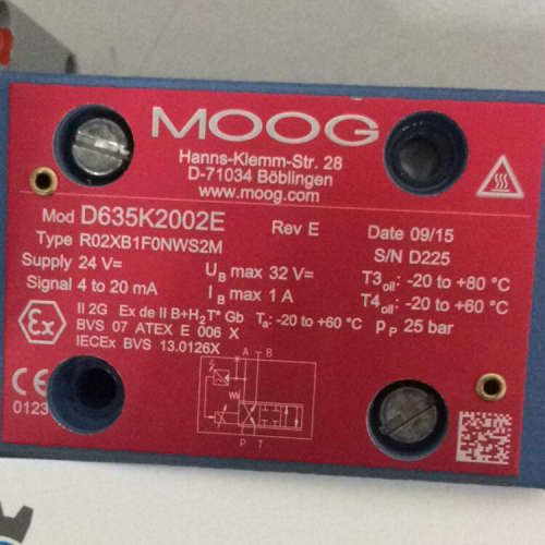 D635K2002E  R02XB1F0NWS2M # MOOG//穆格，比例伺服阀