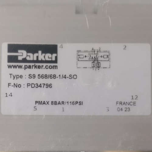 PD34796  S9568/68-1/4-SO #Parker气缸、气动阀、调压阀、传感器
