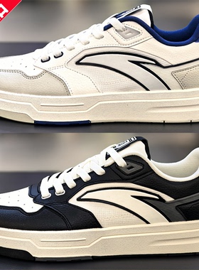 安踏街顽板鞋男2025秋新款潮流经典时尚休闲运动小白鞋112538051