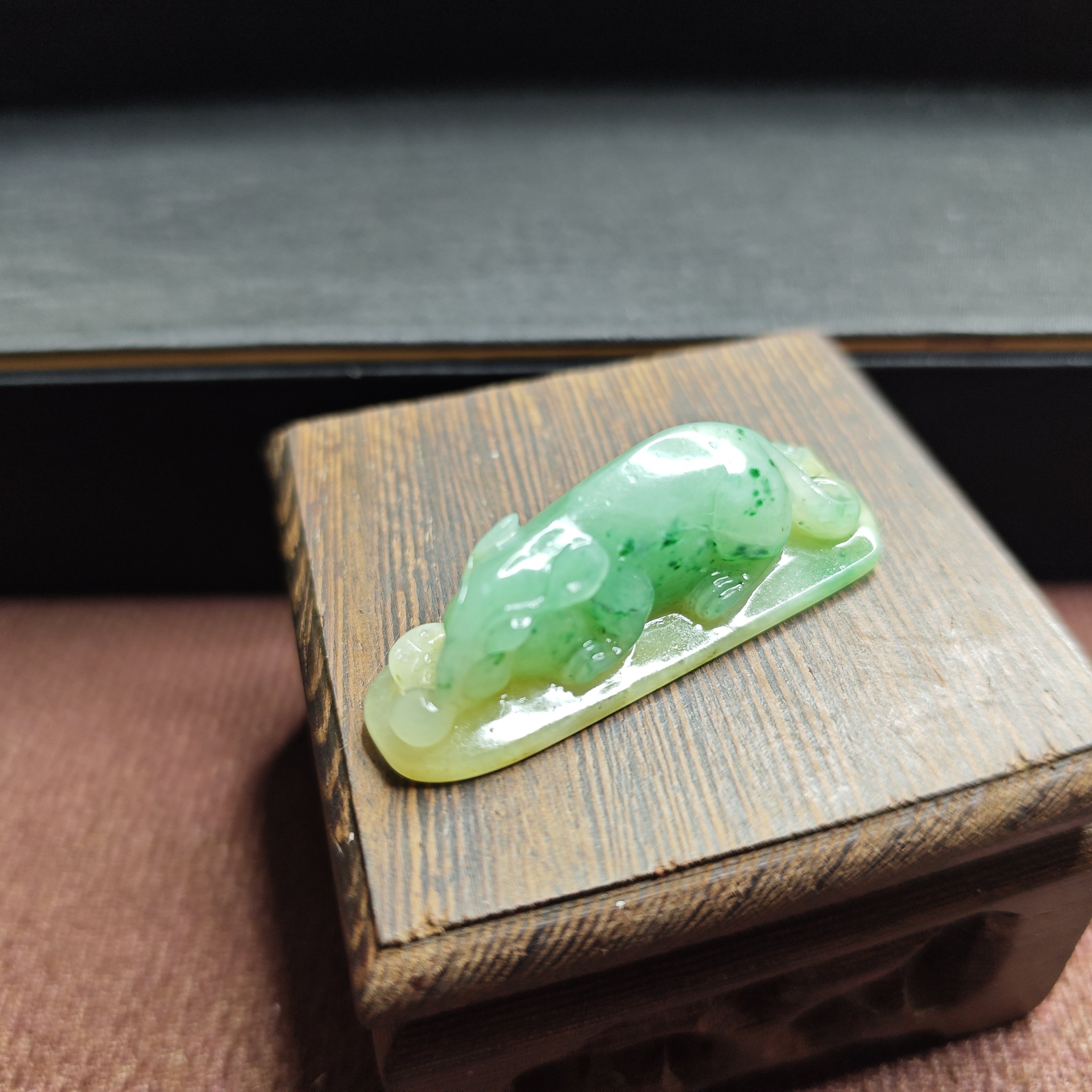 天然南阳独玉冰润翠绿白天蓝生肖鼠吊坠挂件男玉石挂件礼物礼品