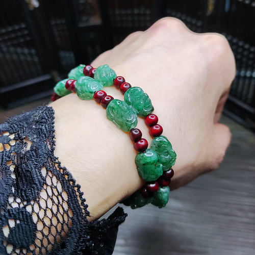 罗汉手串天蓝手链南阳独山玉玉器