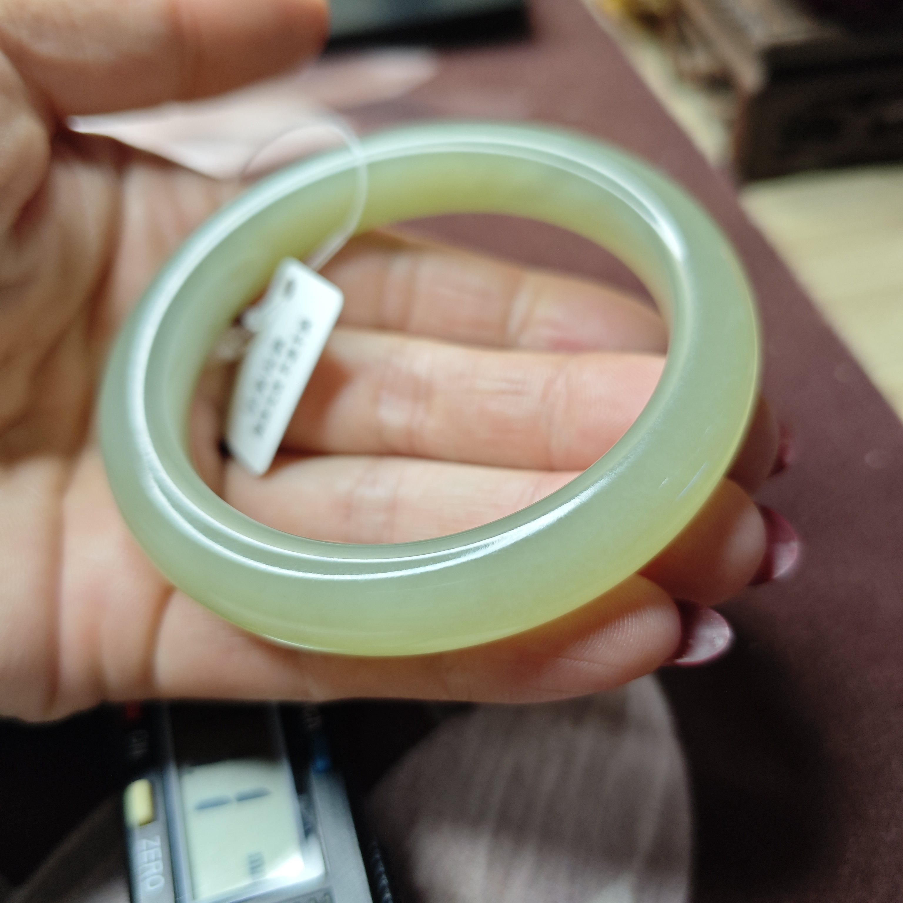 天然和田玉青海湖水绿浅晴水手镯玉石玉器手镯女礼物内径56