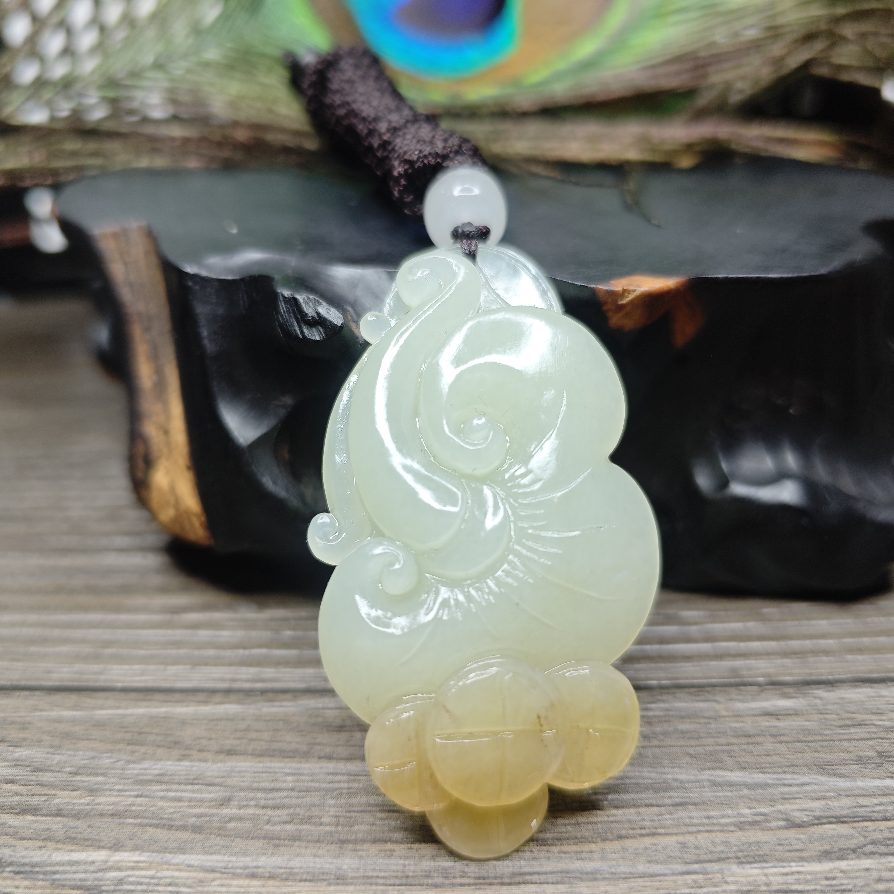 天然老坑新疆和田玉且末料糖白玉玉石如意吊坠挂件男女款礼物