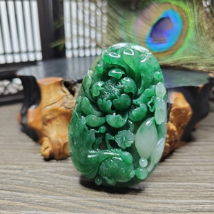 收藏老坑料天然南阳独玉白天蓝和美玉石精品玉器吊坠挂件国风证书