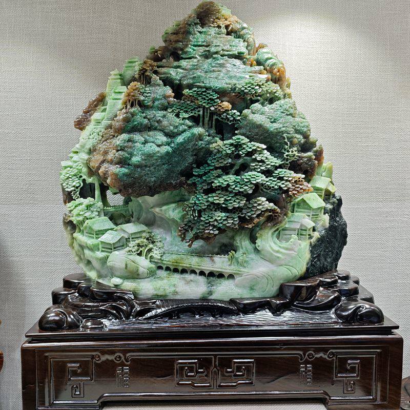 精品大师原石玉雕深山访友溪云行独山玉山子中式镇宅摆件艺术礼品
