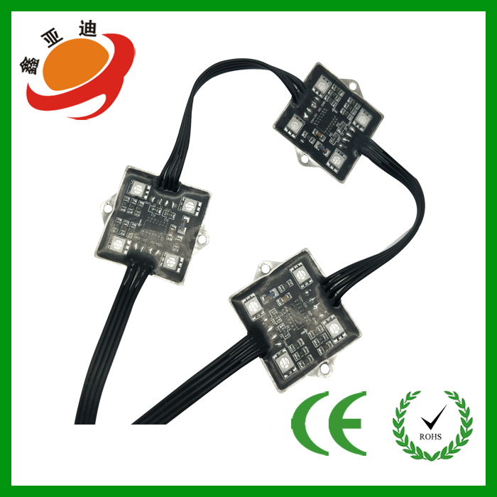 全彩4灯方形模组3535方形铁壳模组4颗5050RGB灯珠WS2801驱动IC