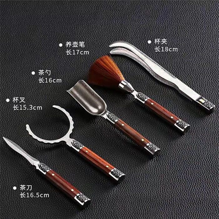 茶道六君子304不锈钢茶勺 茶刀 茶铲茶匙套装 功夫茶具礼品套装