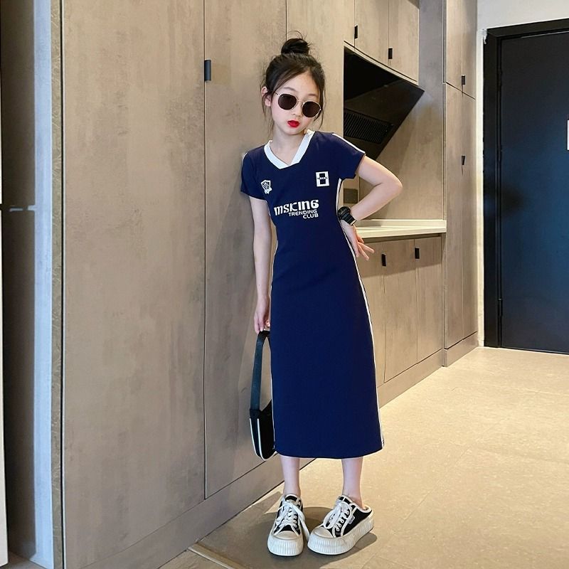 夏季女童连衣裙网红爆款中大童直连衣裙