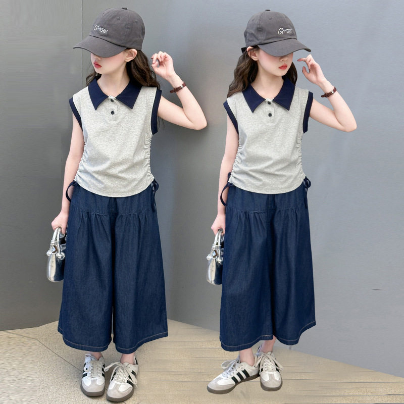 女童夏装套装2025新款儿童洋儿童运动套装