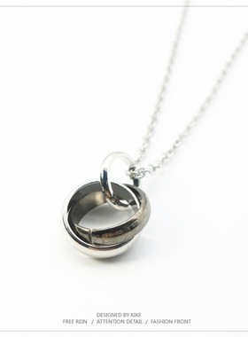 女生小众设计街头风吊坠毛衣链