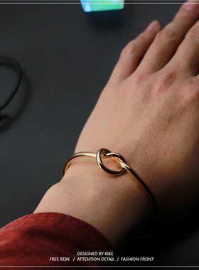 扭花小清新黑色情侣款ins风手镯