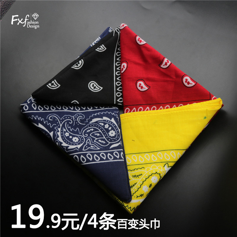 头巾男韩版潮 吸汗网红hiphop街舞头带ins女嘻哈头巾运动发带男