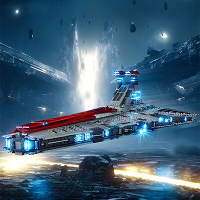 积木巨大型狩猎者级歼星舰共和国巡洋舰战舰75367拼装玩具男孩子