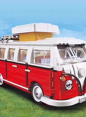 创意大众T1露营车10220旅行巴士儿童益智力拼装中国积木玩具21001