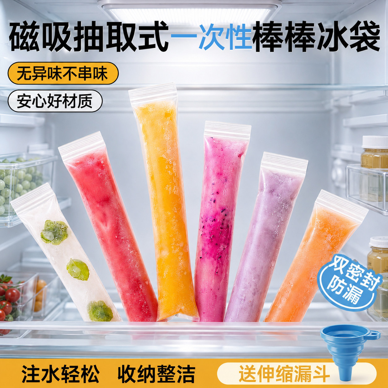 一次性棒棒冰袋DIY自制果冻包装袋冰淇淋模具棒棒冰冰条透明袋子