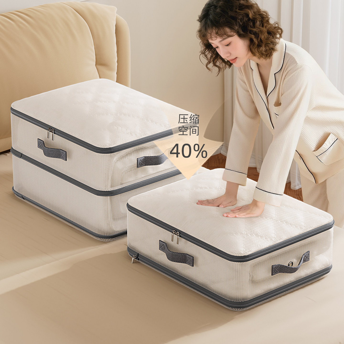被子收纳袋压缩衣服专用防尘袋换季衣物大容量棉被羽绒服整理神器