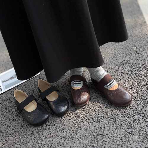 6061-66外贸松紧带玛丽珍女鞋 软皮舒适单鞋 通勤奶奶鞋工厂货源