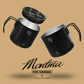 Montma美式 黑化双层露营马克杯户外咖啡杯子便携式 烧水杯旅行茶杯