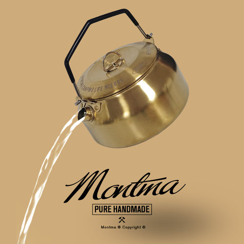 Montma美式黑金复古露营水壶 304不锈钢户外野炊烧水泡茶煮咖啡壶