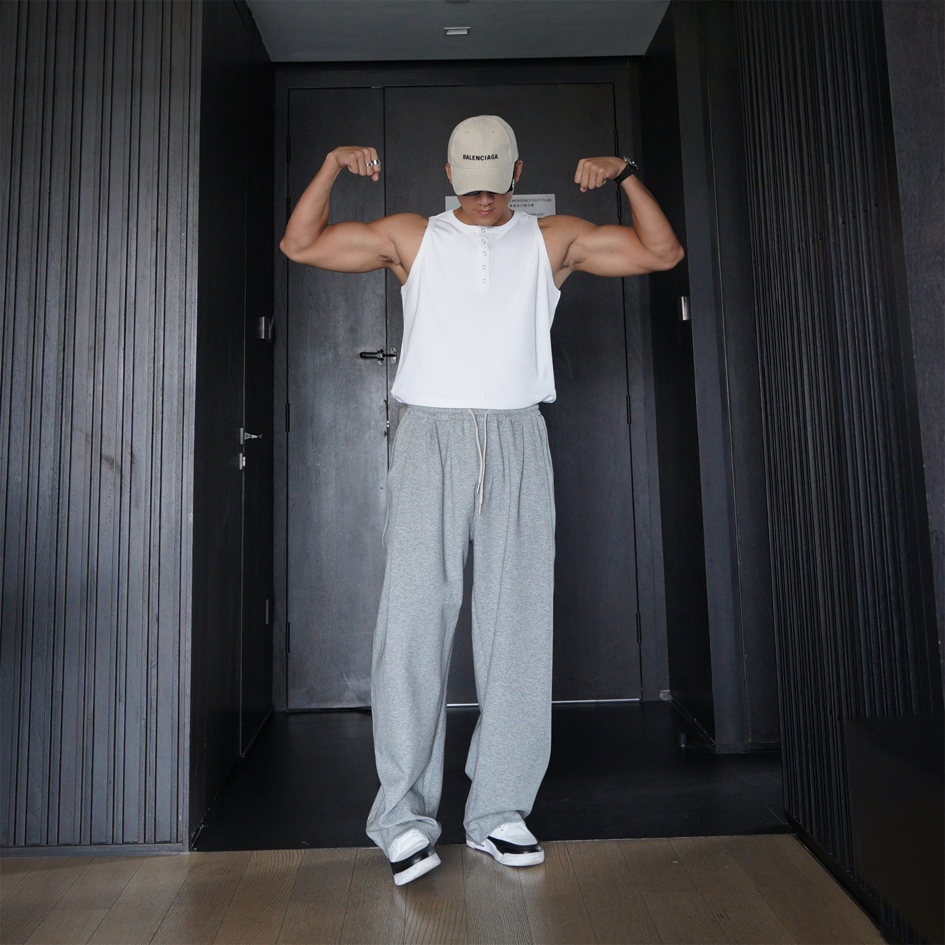 JZD美式高街运动健身休闲卫裤男