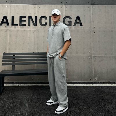 JZD美式高街运动短袖长裤套装男