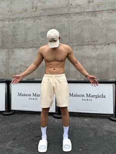 夏装 黑 美式 高街运动健身短裤 男 JZD 吸汗透气百搭阔腿休闲裤 杏