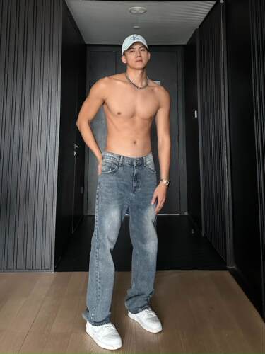 JZD美式高街直筒水洗牛仔裤男