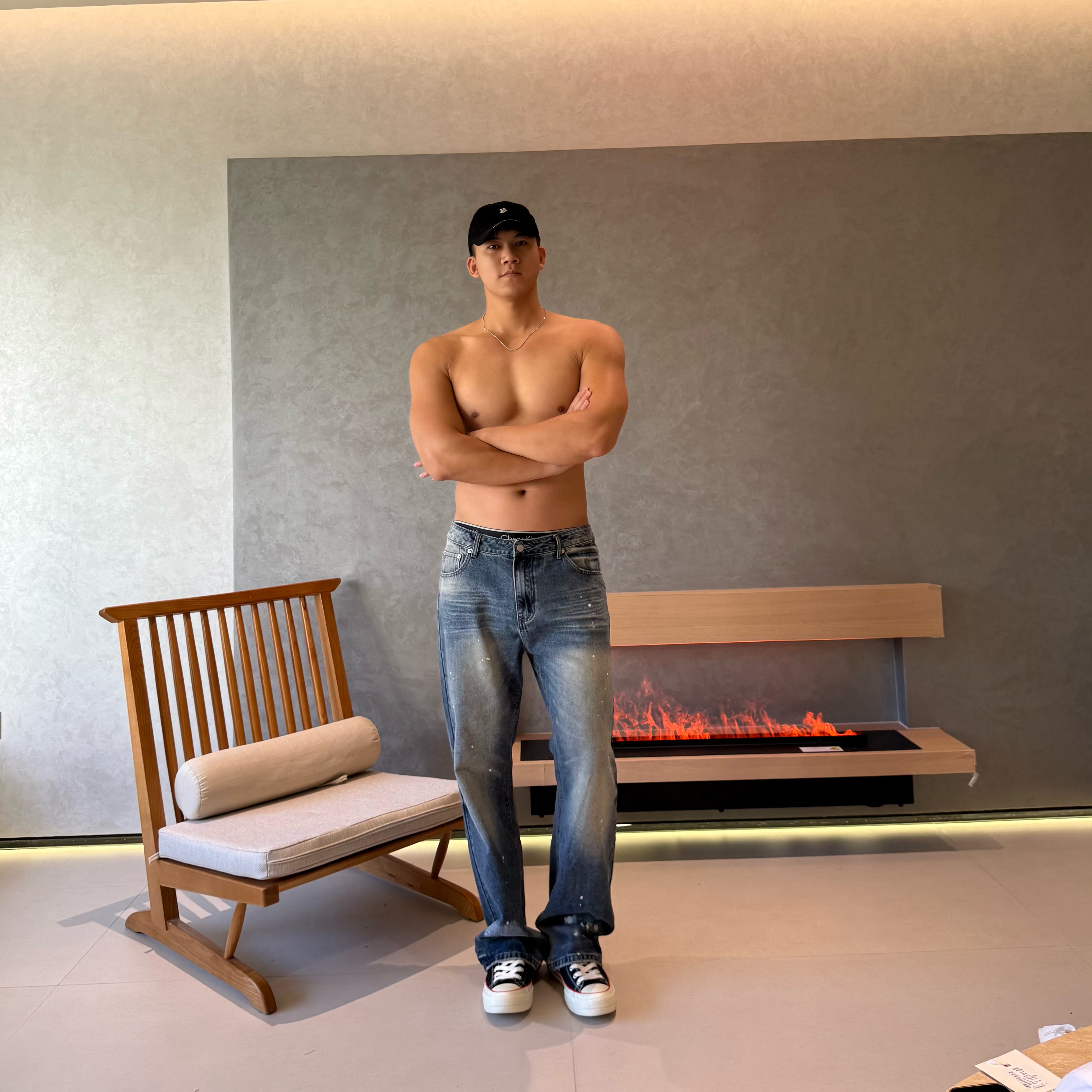 jzd秋季美式直筒水洗牛仔裤男