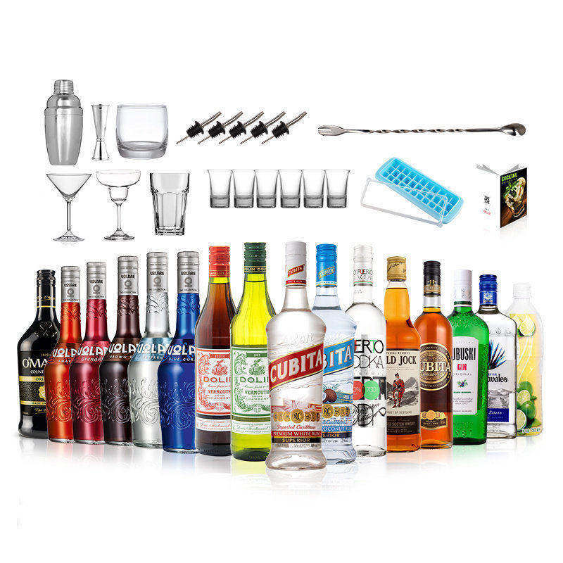 原装进口洋酒六大基酒长岛冰茶鸡尾酒调酒基酒组合套装龙舌兰金酒