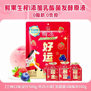 溜溜梅红运乳酸菌NFC梅冻鲜果生榨果浆果冻原浆办公休闲零食小吃