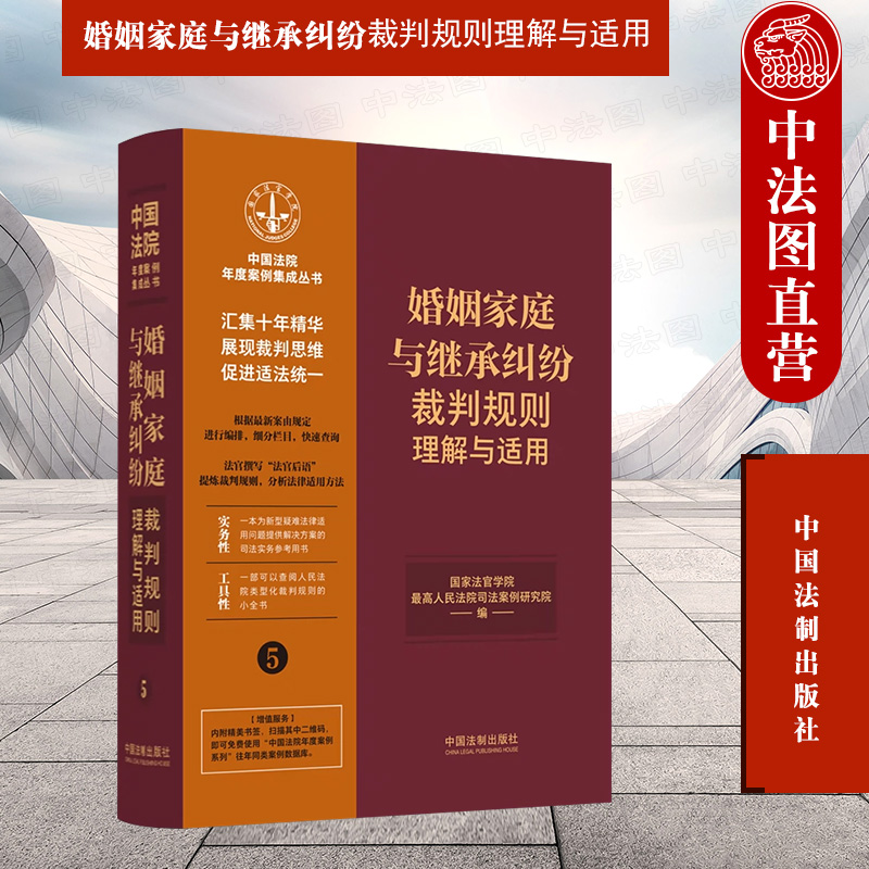 正版婚姻家庭与继承纠纷裁判规则理解与适用法制法官检察官律师办案参考书司法人员培训实用教材离婚抚养监护权纠纷案例分析-封面