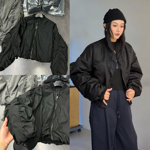 秋冬美式复古飞行员加厚夹克女