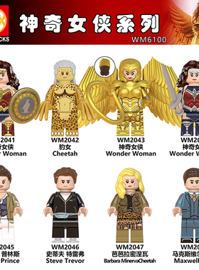 DC超级英雄WM6100黄金神奇女侠1984豹女拼装积木人仔玩具