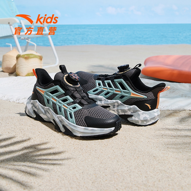 安踏儿童透气网面男童沙滩鞋运动鞋2024夏季新款大童框子跑步鞋子-封面