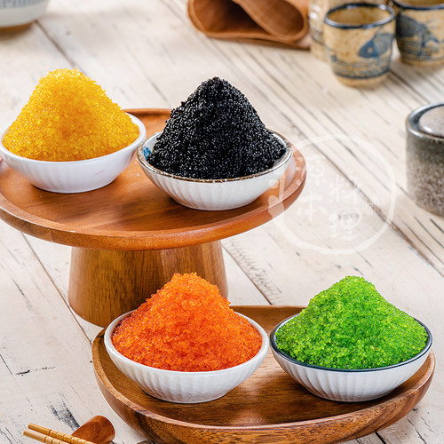 绿色红色寿司鱼籽100g小粒 日式料理绿红黑蟹籽 即食蟹子鱼子