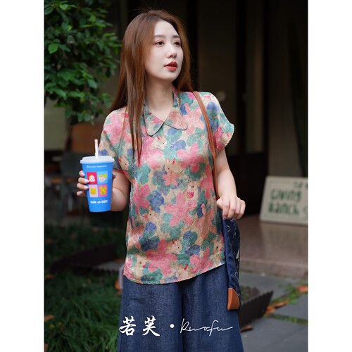 若芙新中式桑蚕丝香云纱马甲