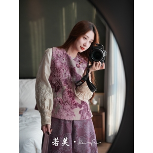 新中式 歌剧魅影 剪花植绒国风丝绒夹棉马甲 2.0 若芙｜现货