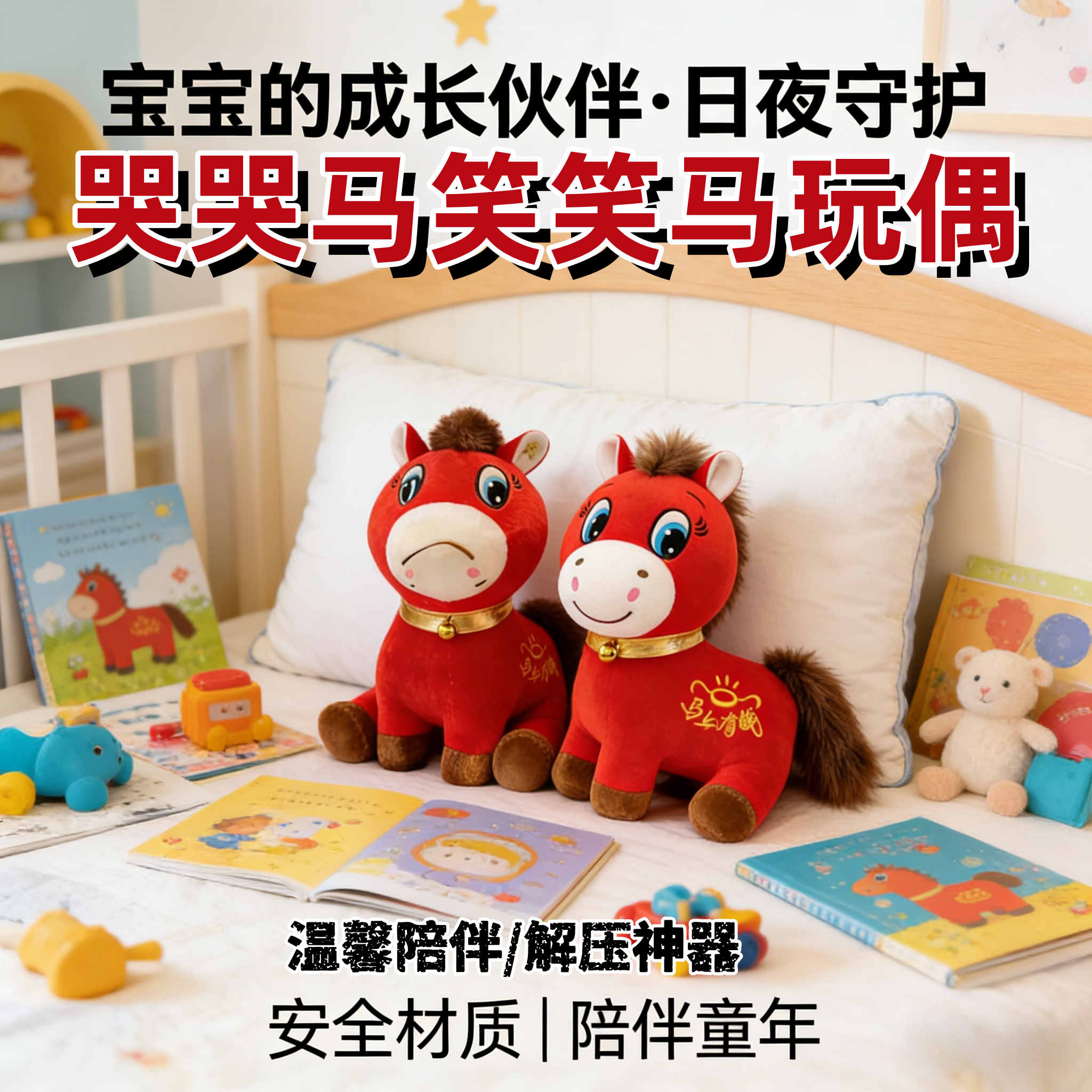 马上有钱公仔哭哭马毛绒玩具生肖马小玩偶活动礼品2026马年吉祥物,玩具/童车/益智/积木/模型,毛绒/玩偶/公仔/布艺类玩具,淘宝优惠券,粉丝福利购,淘宝优惠卷