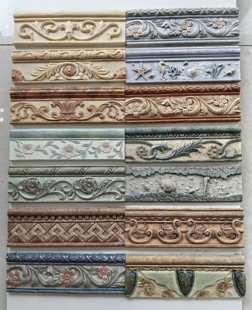 新款美式地中海田园风厨房洗手间阳台仿古砖立体树脂腰线装饰线条