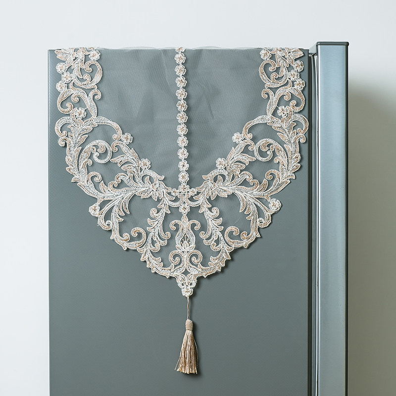 欧式盖布蕾丝绣花盖巾桌布空调洗衣机电视柜多功能防尘盖巾