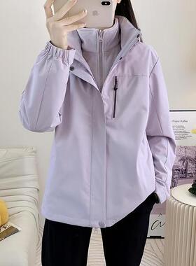 风雪狼冬季冲锋衣女三合一内胆可拆卸两件套加绒加厚防风防水透气