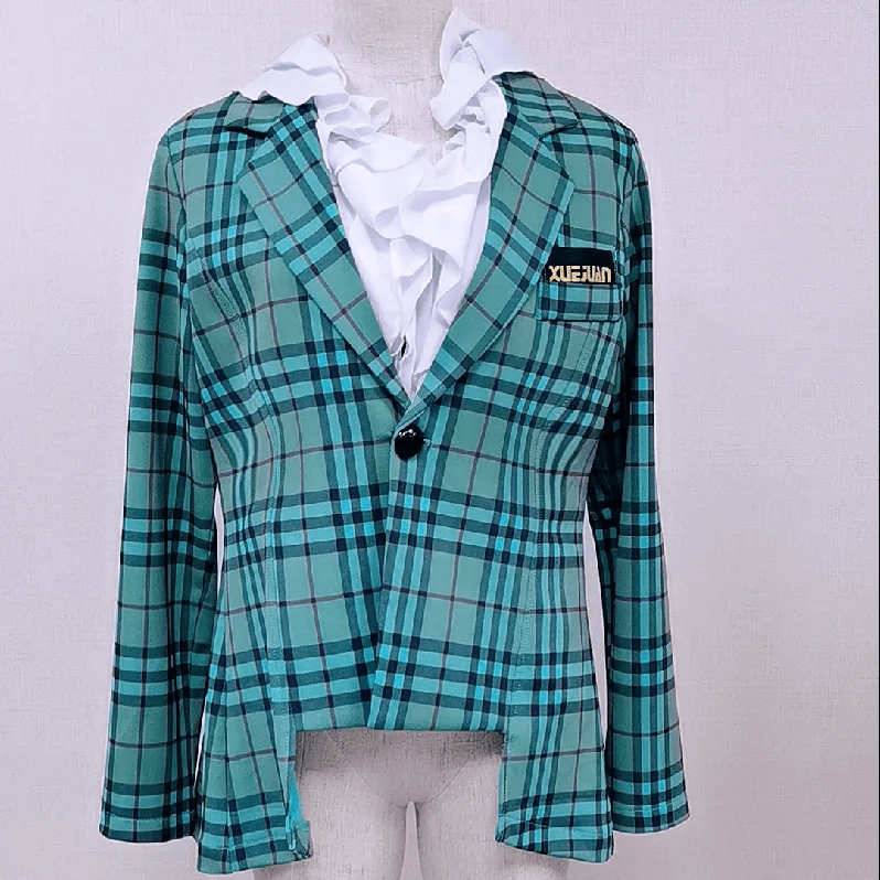 男女同款前短后长西服浩婷雪娟