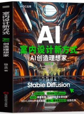 正版室内设计新方式AI创造理想家 Stable Diffusion AI绘画教程入门书Stable Diffusion 100+案例渲染效果图 全屋定制室内设计书籍