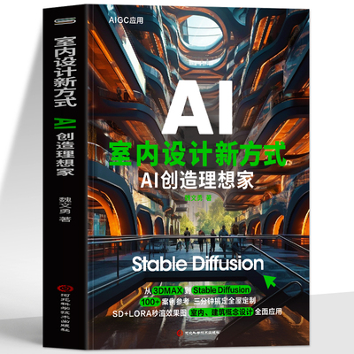 正版室内设计新方式AI创造理想家 Stable Diffusion AI绘画教程入门书Stable Diffusion 100+案例渲染效果图 全屋定制室内设计书籍