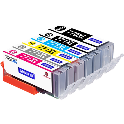 荣威耗材适用佳能打印机Canon TS8070 TS5070 TS6070 MG7770 MG6870 5770墨盒770 771墨水PGI-770XLPGBK墨盒