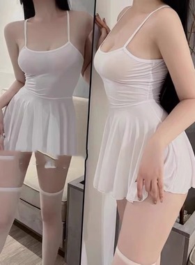 性感内衣女睡衣夏款欲纯睡裙秋款吊带包臀裙不带胸垫一体