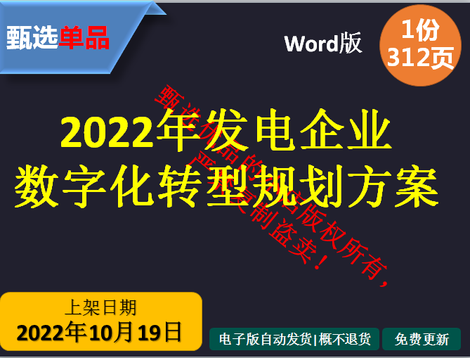 2022年电力行业发电企业数字化转型整体规划建设方案Word版单品